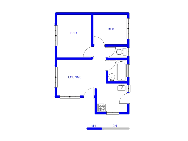 Floor plan of the property in Protea Glen