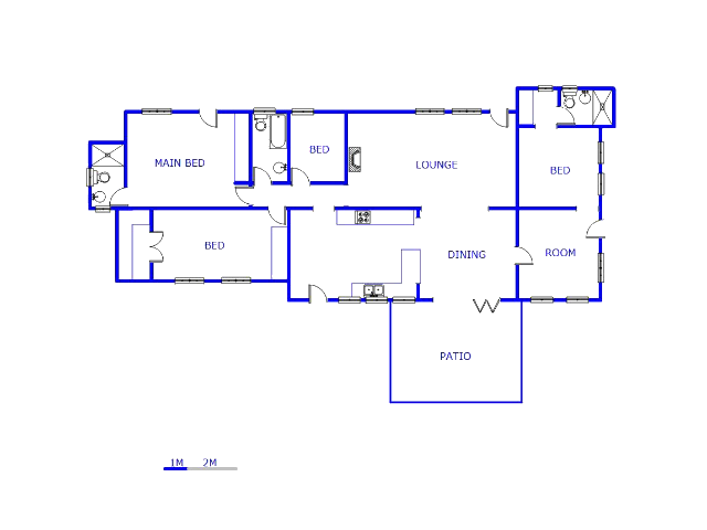 Floor plan of the property in Maroeladal
