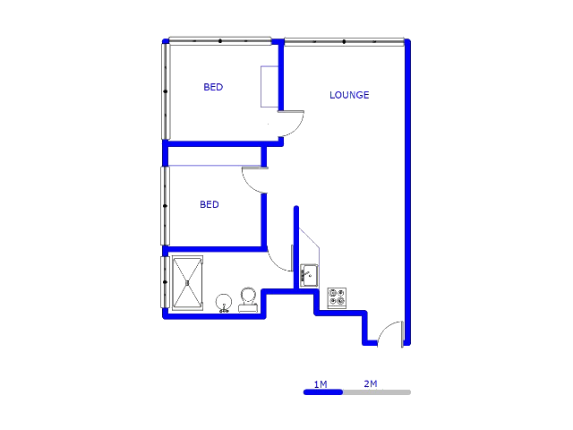 Floor plan of the property in Johannesburg Central