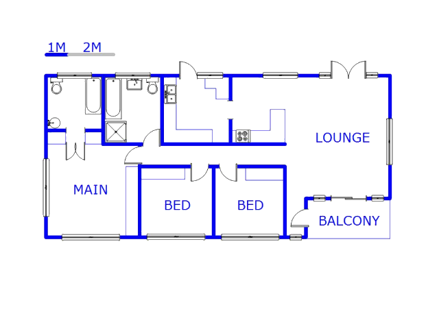 Floor plan of the property in Illovo Glen 