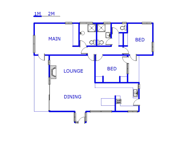 Floor plan of the property in Bulwer (Dbn)
