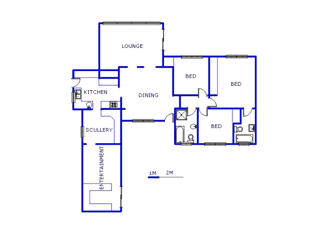 Floor plan of the property in Witpoortjie