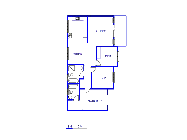 Floor plan of the property in Noordhang