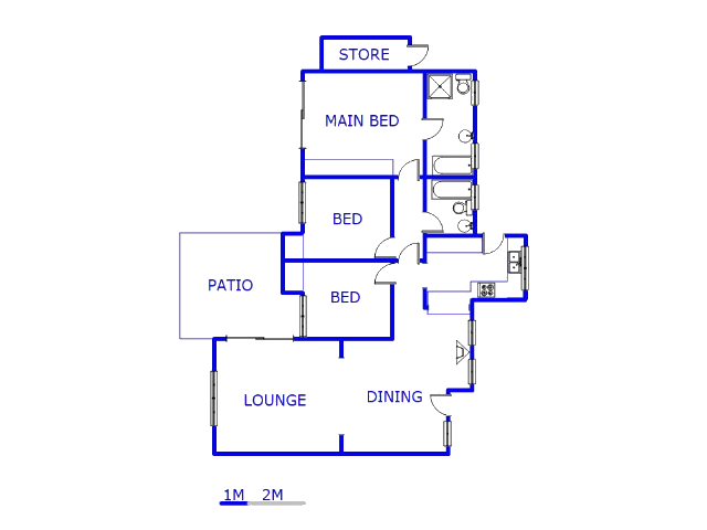 Floor plan of the property in Weltevreden Park