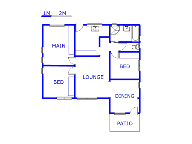Floor plan of the property in Woodlands - DBN