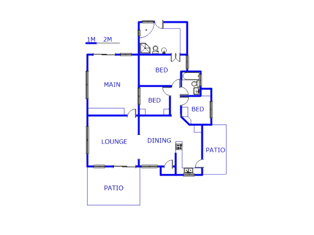 Floor plan of the property in Montclair (Dbn)