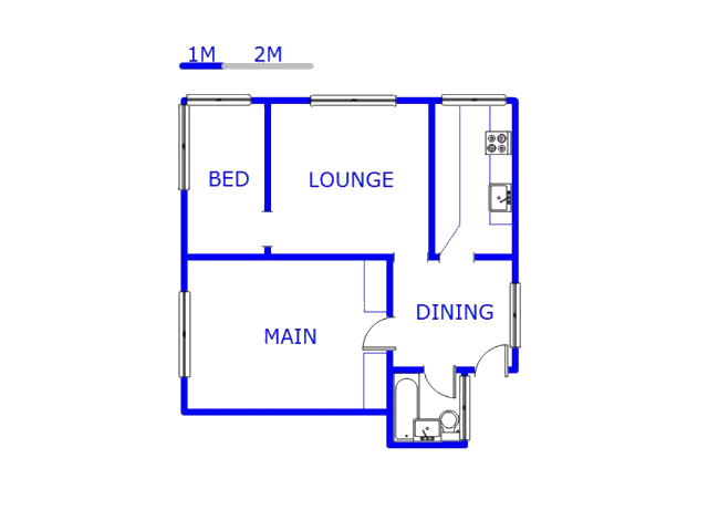 Floor plan of the property in Bulwer (Dbn)