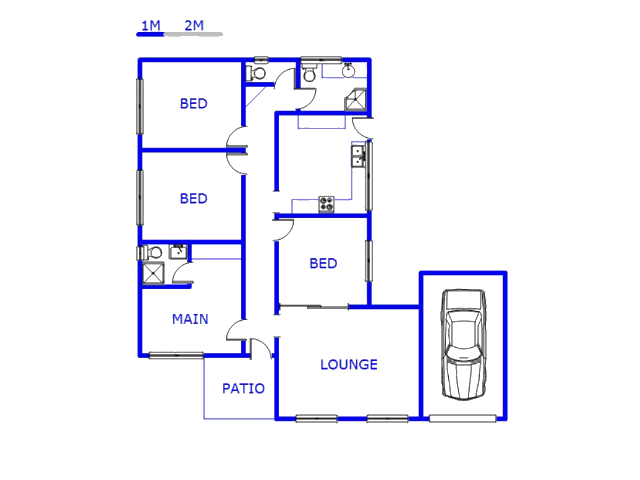 Floor plan of the property in Bezuidenhout Valley