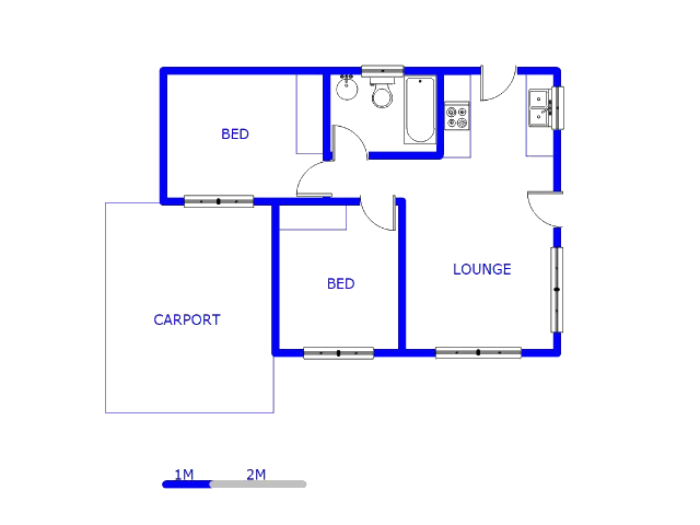 Floor plan of the property in Witpoortjie