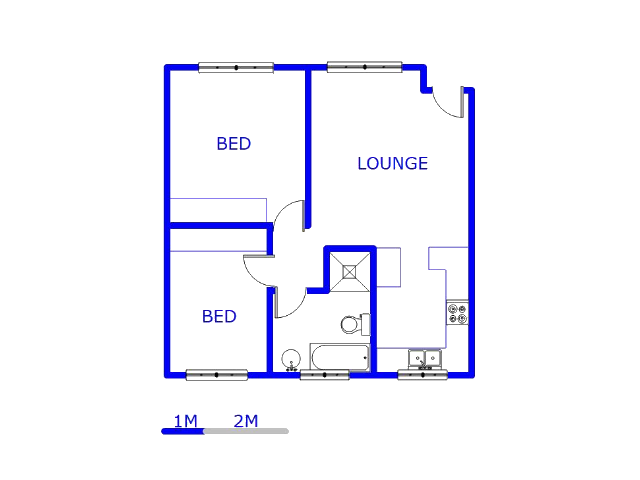 Floor plan of the property in Highveld