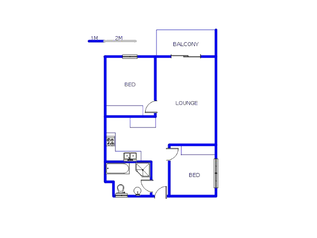 Floor plan of the property in Goedeburg