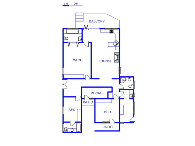 Floor plan of the property in Bulwer (Dbn)