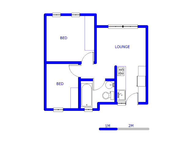 Floor plan of the property in Fleurhof