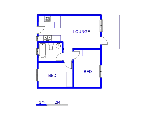Floor plan of the property in Heuweloord