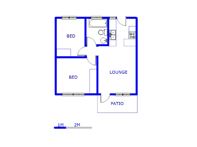 Floor plan of the property in Montana Tuine