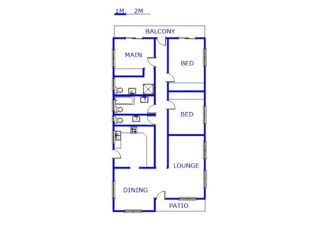 Floor plan of the property in Chatsworth - KZN
