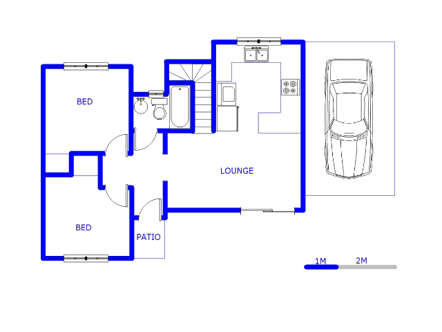 Floor plan of the property in Witpoortjie