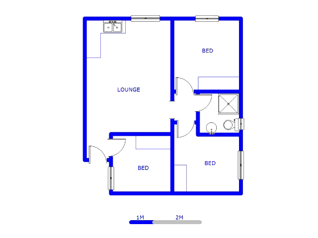 Floor plan of the property in Jabulani