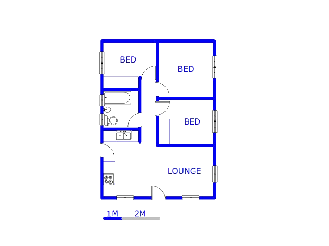 Floor plan of the property in Lenasia