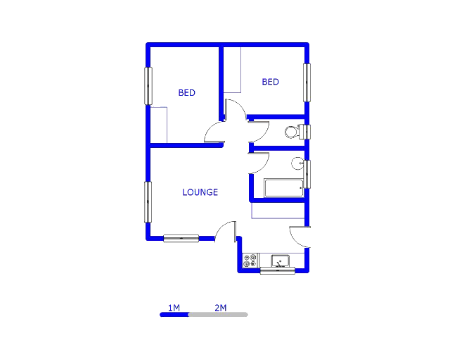 Floor plan of the property in Kuils River