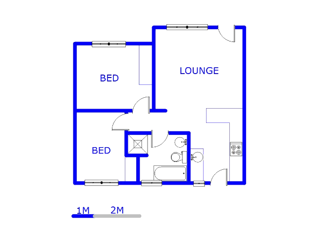 Floor plan of the property in Olievenhoutbos
