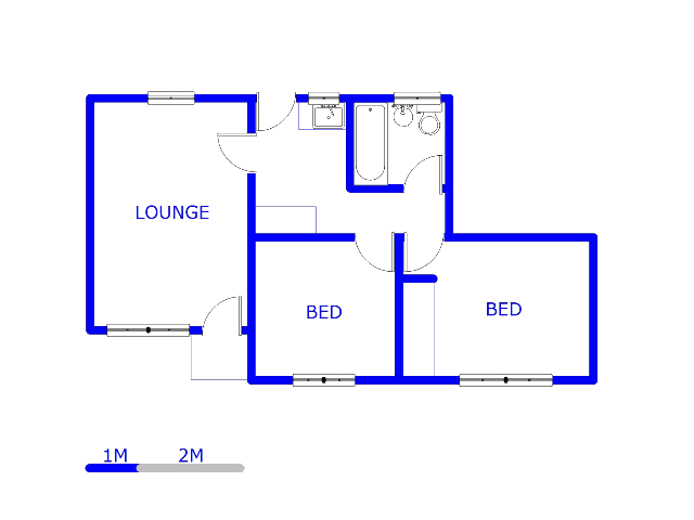 Floor plan of the property in Soshanguve