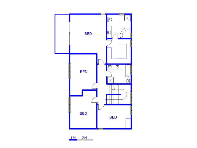 Floor plan of the property in Nieuw Muckleneuk