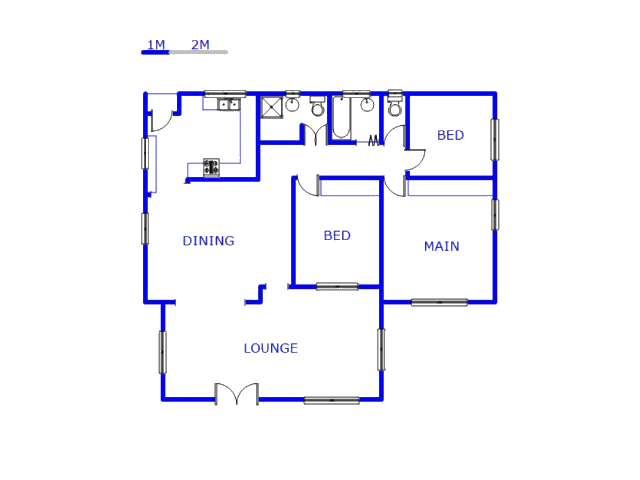 Floor plan of the property in Ocean View - DBN