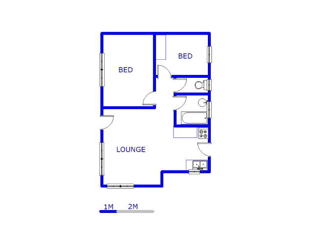 Floor plan of the property in Watervalspruit