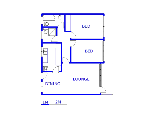 Floor plan of the property in Ferndale - JHB