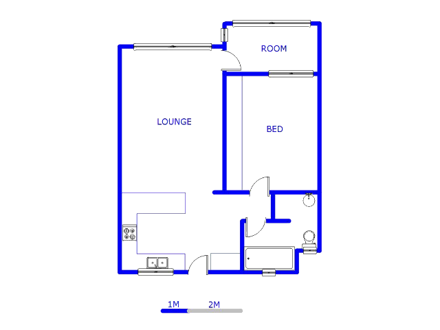 Floor plan of the property in Bulwer (Dbn)