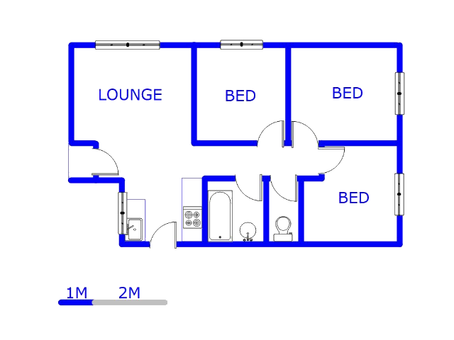 Floor plan of the property in New Modder
