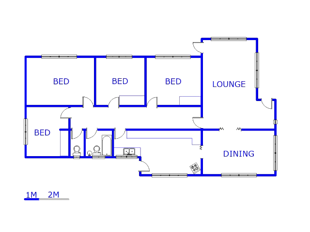 Floor plan of the property in Witpoortjie
