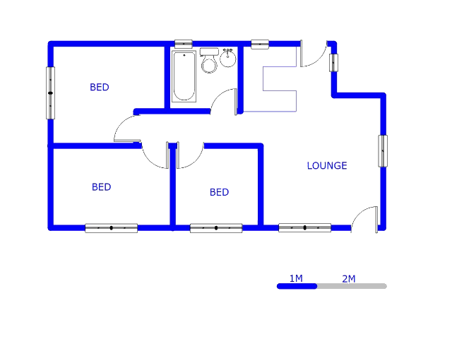 Floor plan of the property in Bloubosrand