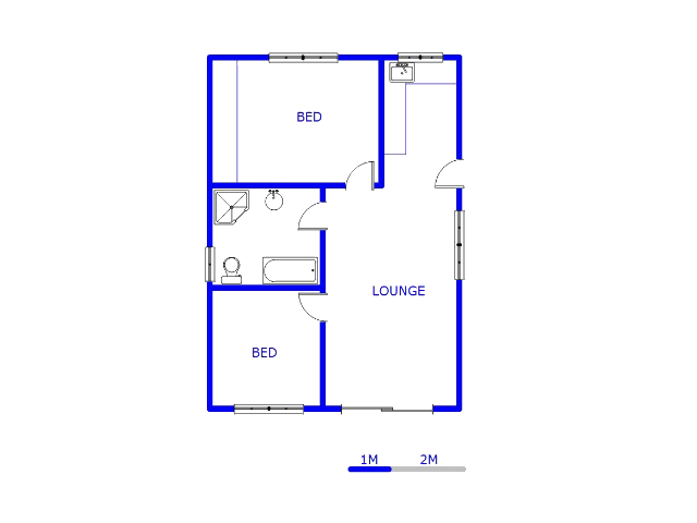 Floor plan of the property in Strubensvallei