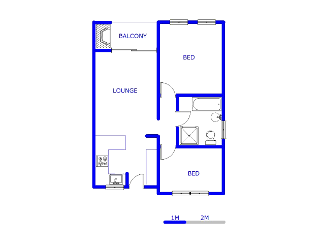 Floor plan of the property in Krugersdorp