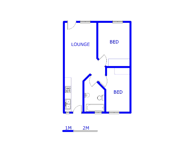 Floor plan of the property in Olievenhoutbos