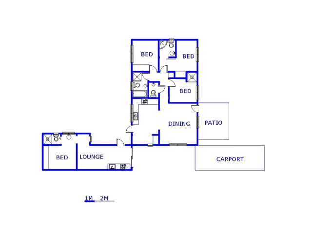 Floor plan of the property in Westdene (JHB)