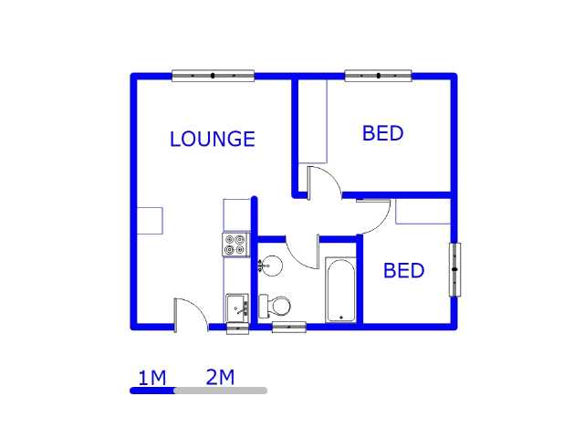 Floor plan of the property in Fleurhof