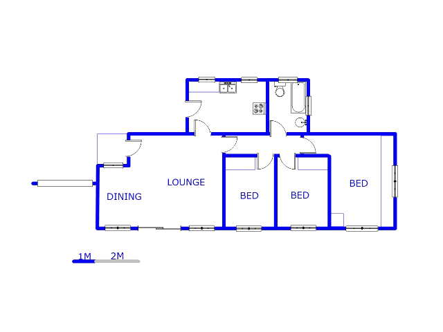Floor plan of the property in Lenasia South
