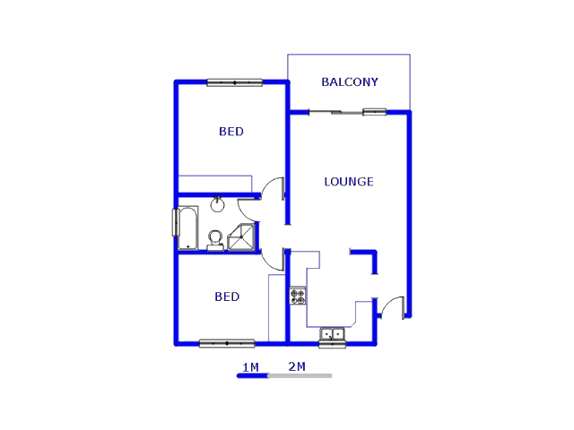 Floor plan of the property in Minnebron