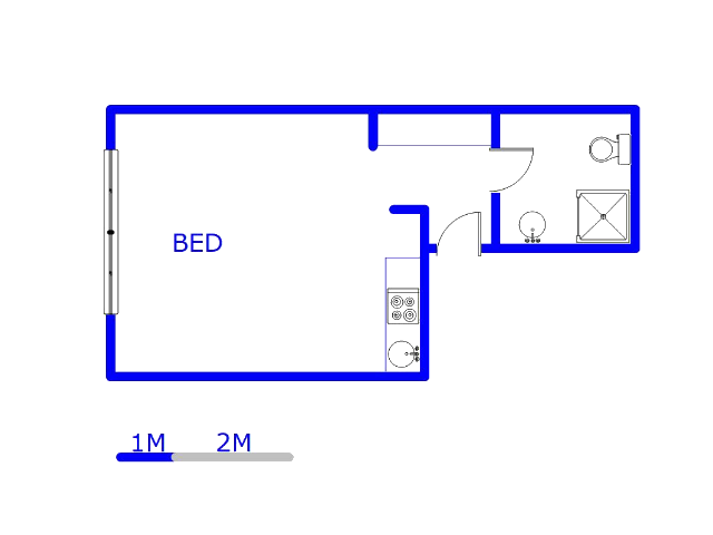 Floor plan of the property in New Doornfontein