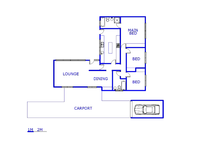 Floor plan of the property in Kensington - JHB