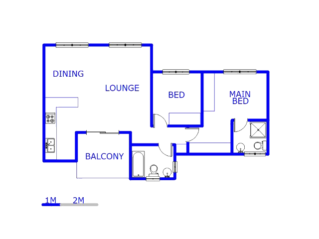 Floor plan of the property in Noordhang