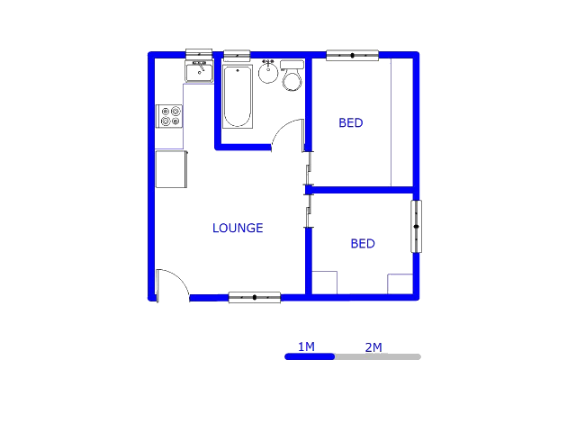 Floor plan of the property in Fleurhof