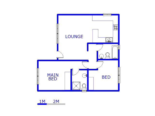 Floor plan of the property in Noordwyk