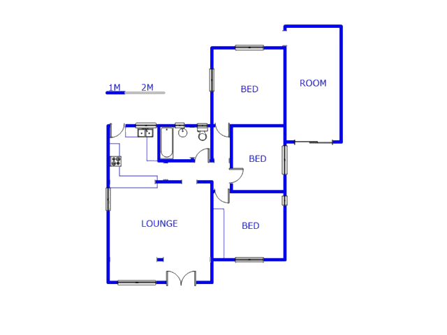 Floor plan of the property in Montclair (Dbn)