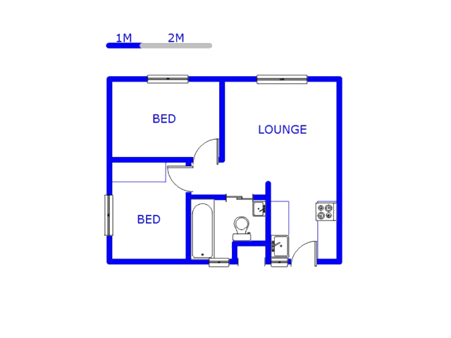 Floor plan of the property in Fleurhof