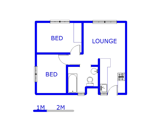 Floor plan of the property in Fleurhof