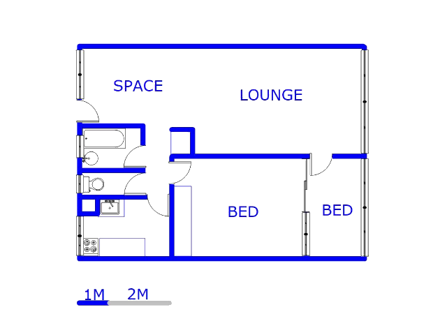 Floor plan of the property in Pretoria Central